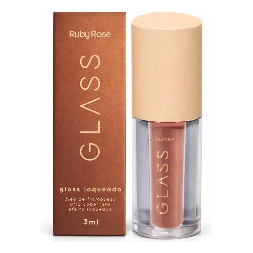Lipgloss Ruby Rose Glass Bg02 Brilho Intenso Efeito Laqueado - Mais vendido