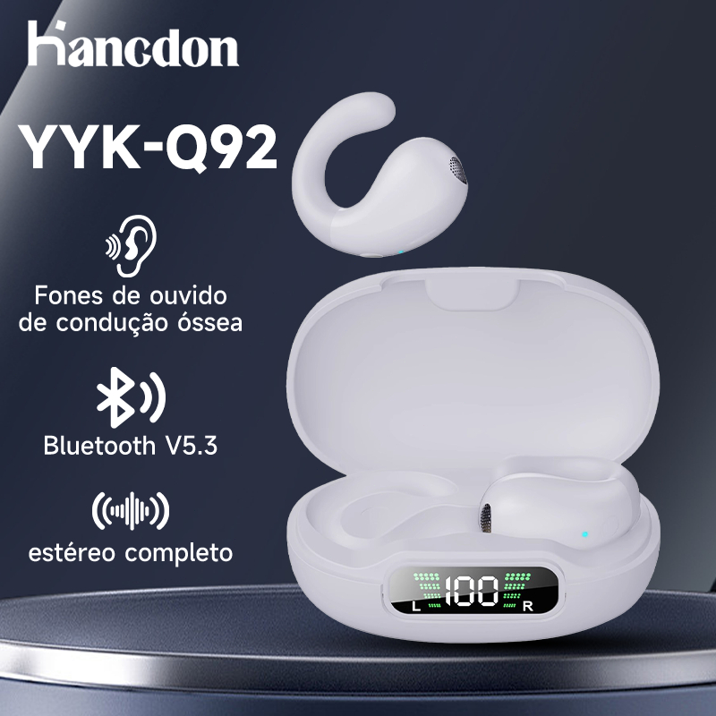 Fones de ouvido Bluetooth Q92 Fones de ouvido sem fio IPX7 à prova d'água Fones de ouvido Bluetooth 5.4 Chamadas de voz
