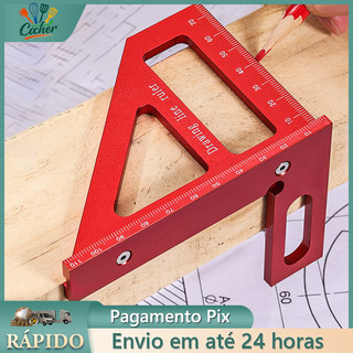 Esquadro de Alumínio Reforçado para Carpintaria - Precisão Profissional