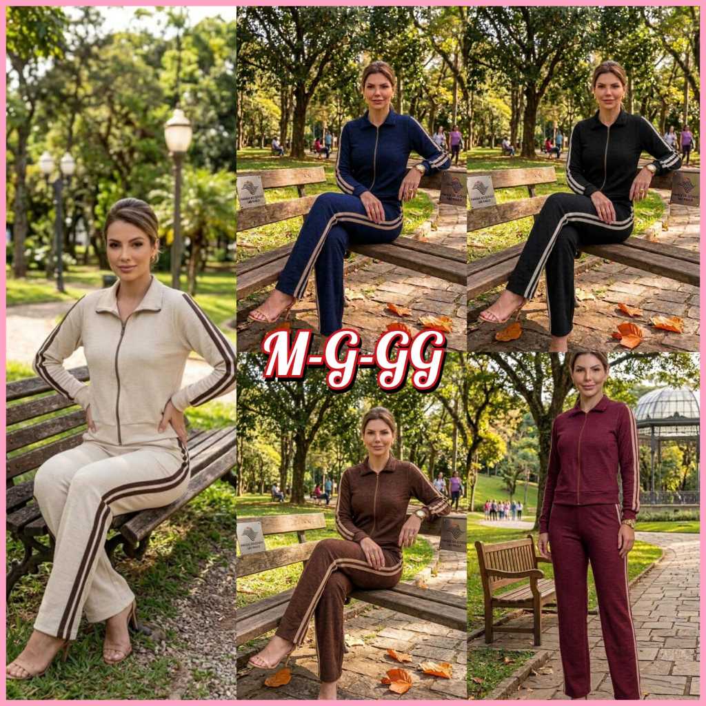 Conjunto Blusa é Calça Pantalona Com Listras Blusa Calça estilosa no Tecido Jaquard ENVIO IMEDIATO