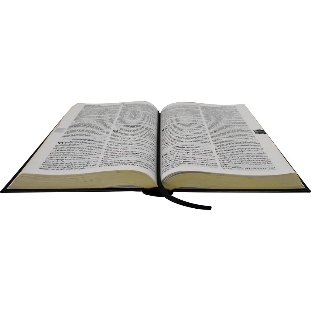 Capa Dura Letra Grande Bíblia Sagrada Preta · foto 2