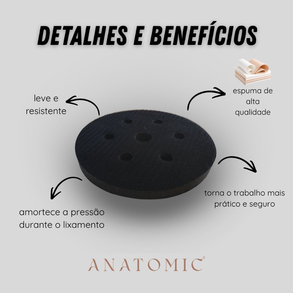 Disco Roquite Redutor De Impacto Interface Hookit 6 Polegada