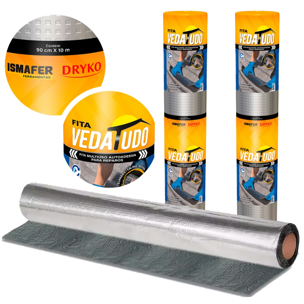 2 Uni Manta Asfaltica 90cm X 10m Auto Adesiva Aluminizada