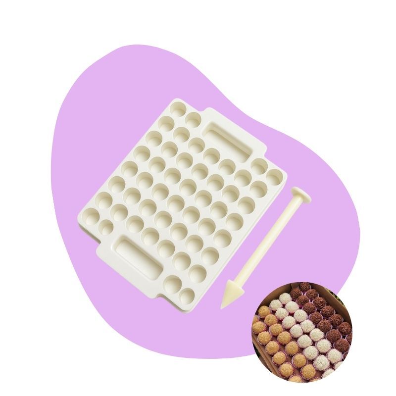 Placa Porcionadora 13g Brigadeiros - 50 Cavidades Caparroz (POLIETILENO) 3PÇS 28cmx21cmx2cm