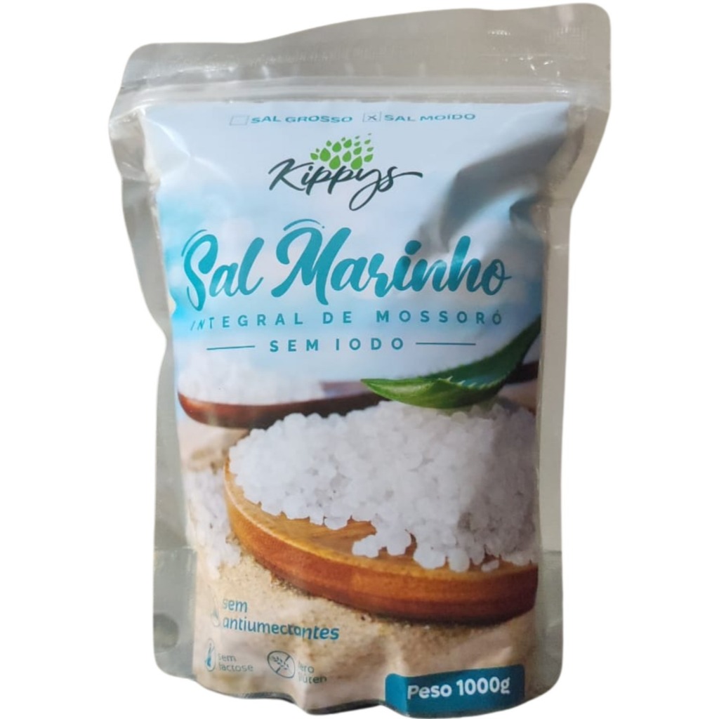 Sal Marinho Grosso Integral SEM lODO - 1kg - Natural e Puro - Mossoró