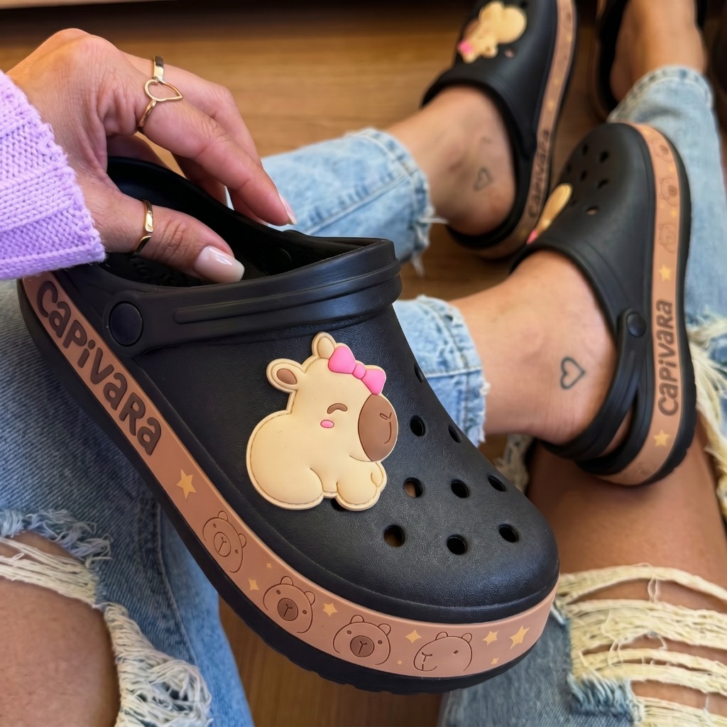 Babuche Feminina Juvenil Capivara Adulto Escolar Colegial Promoção Lançamento em Oferta na Shopee