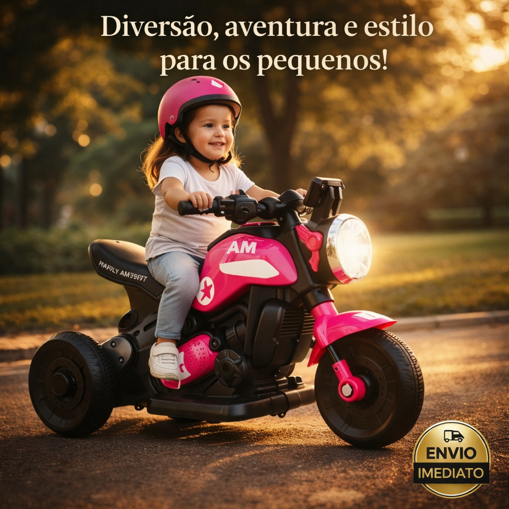 Mini moto elétrica infantil com luz som pedal pilotar motinho bivolt toys esportiva veículo brinquedo