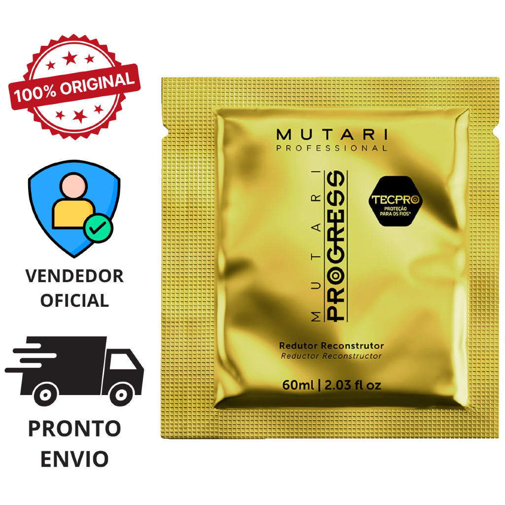 Sachê Redutor Reconstrutor Mutari Progress PROF - ESCOVA PROGRESSIVA sem formol 60 ml