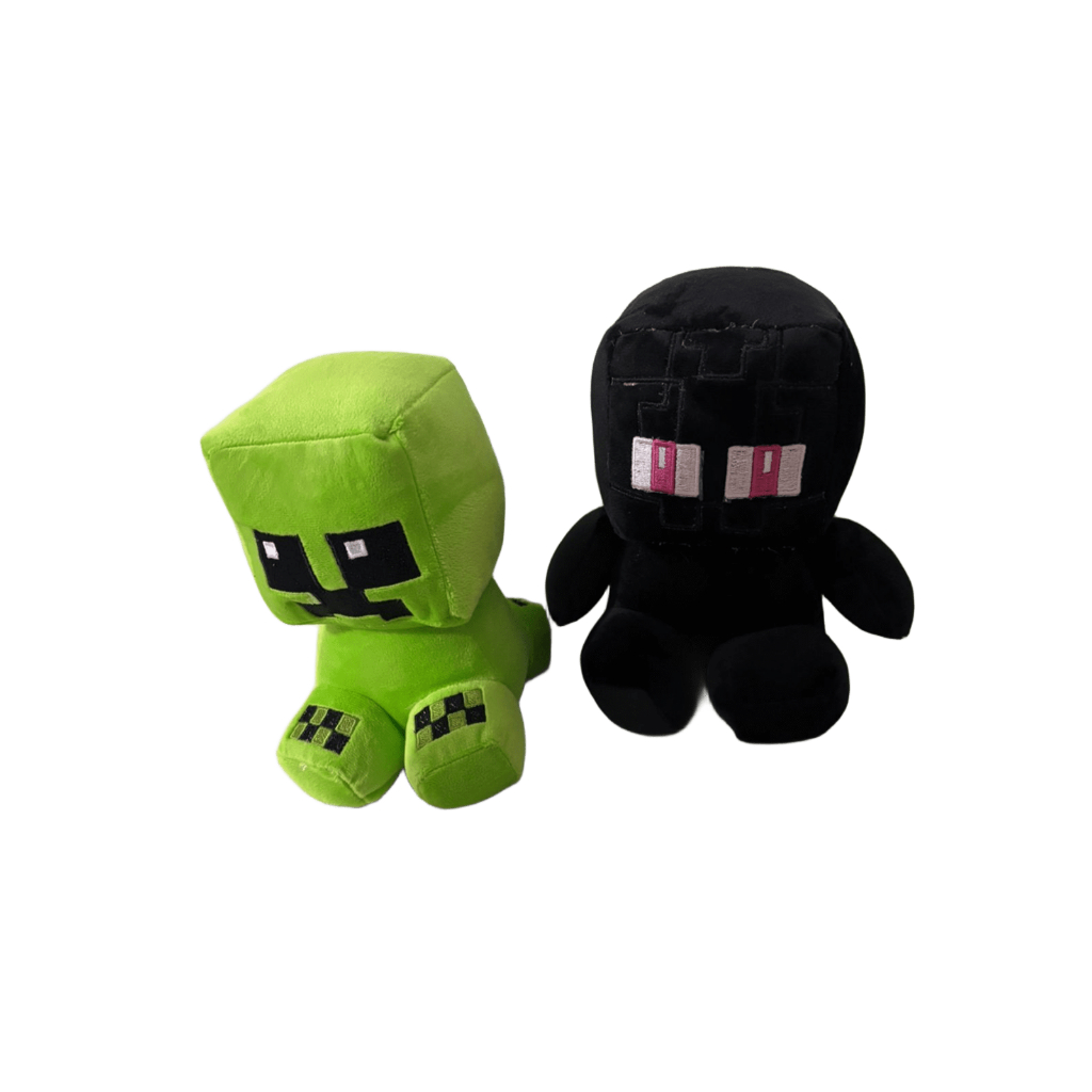 Pelúcia Gamer monstrinho verde ou preto 20 cm bordado.