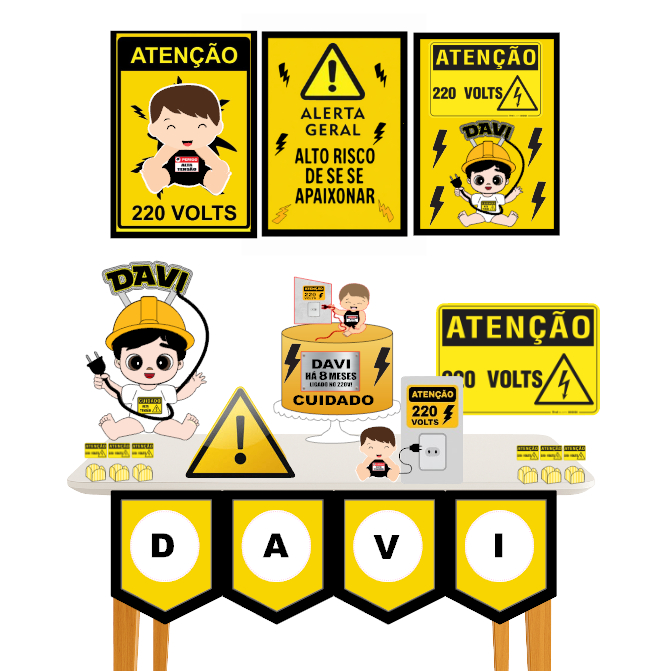 Kit festa BEBE LIGADO 220, Só um Bolinho Personalizados,  Mini Festa / MINI KITS/Lembrancinha/aniversario/decoraça/mesvo