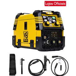 Máquina de Solda Multiprocesso 150i V8 Brasil MIG TIG MMA 150A (220V) Sem Gás Nacional