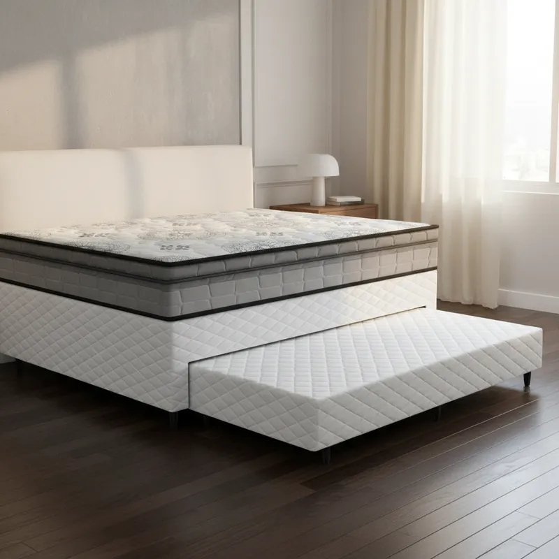 Cama Box com Colchao Espuma D33 Pillow In DAngelis Ortosleep + Auxiliar Espuma Unique Solteiro 88cm