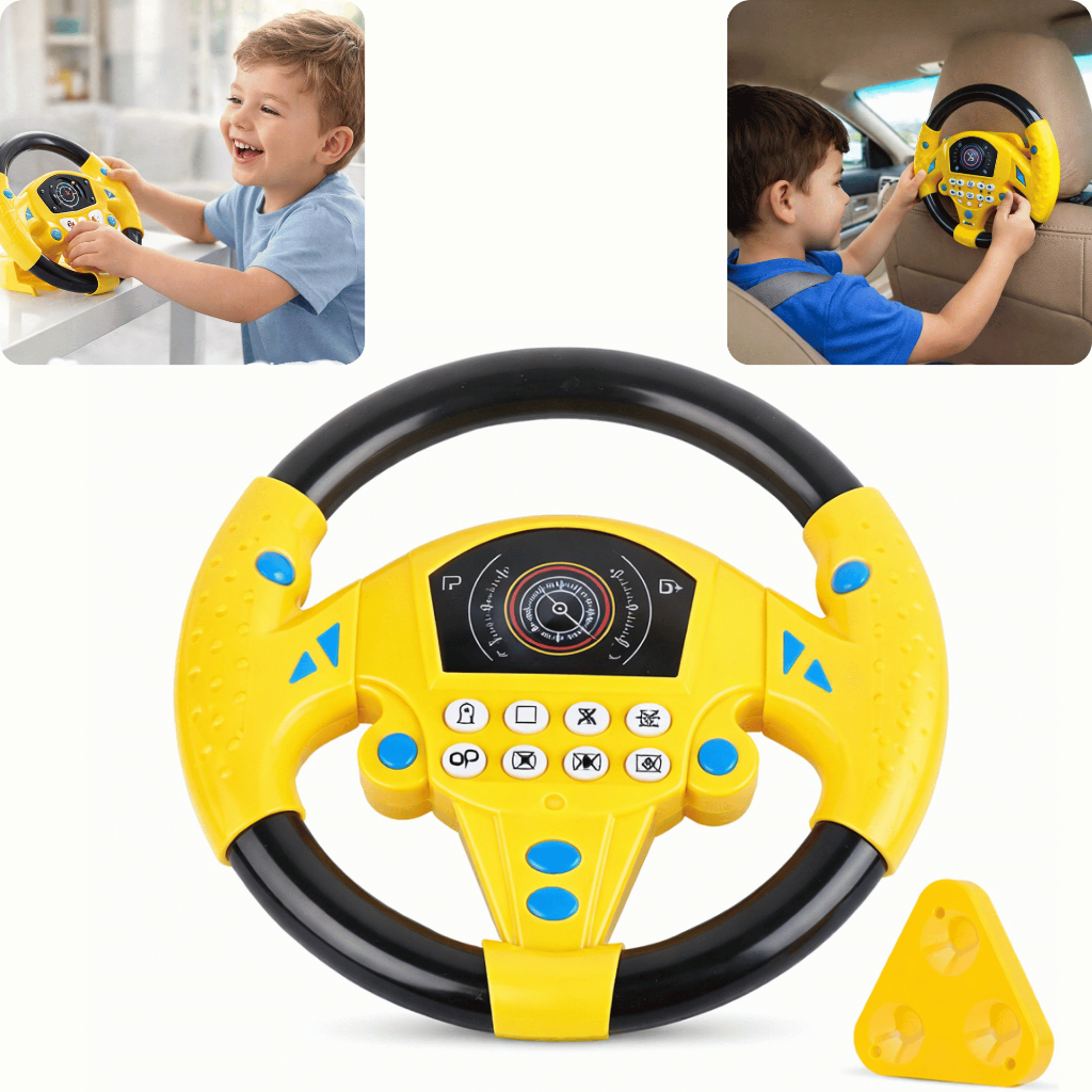 Brinquedo Volante Infantil com Sons Buzina Educativo com Ventosa 360° Criança