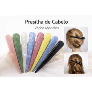 Kit 2 Presilhas Bico de Pato / Grande Preta  - colorido  – Acessório Feminino para Cabelo