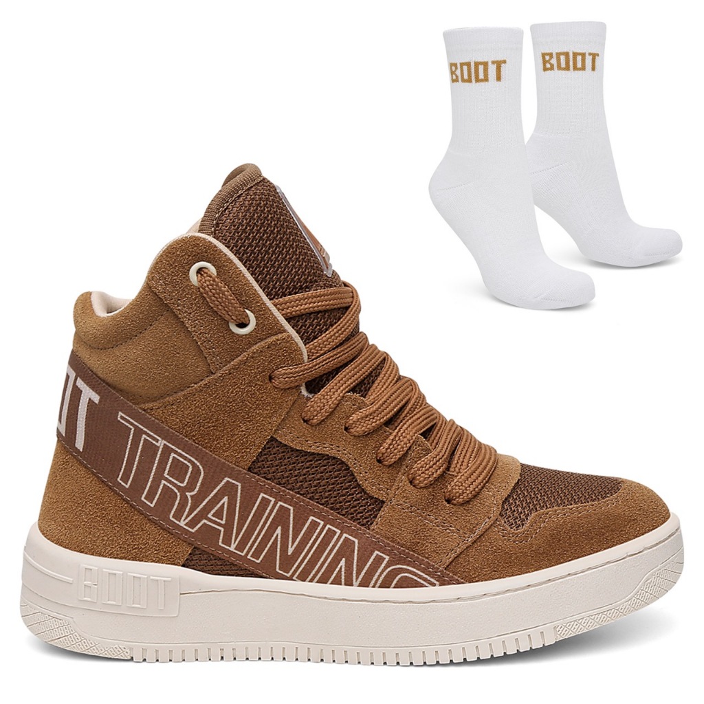 Kit Treino Botinha Feminino Elastic + Meia Boot Training Academia Musculação