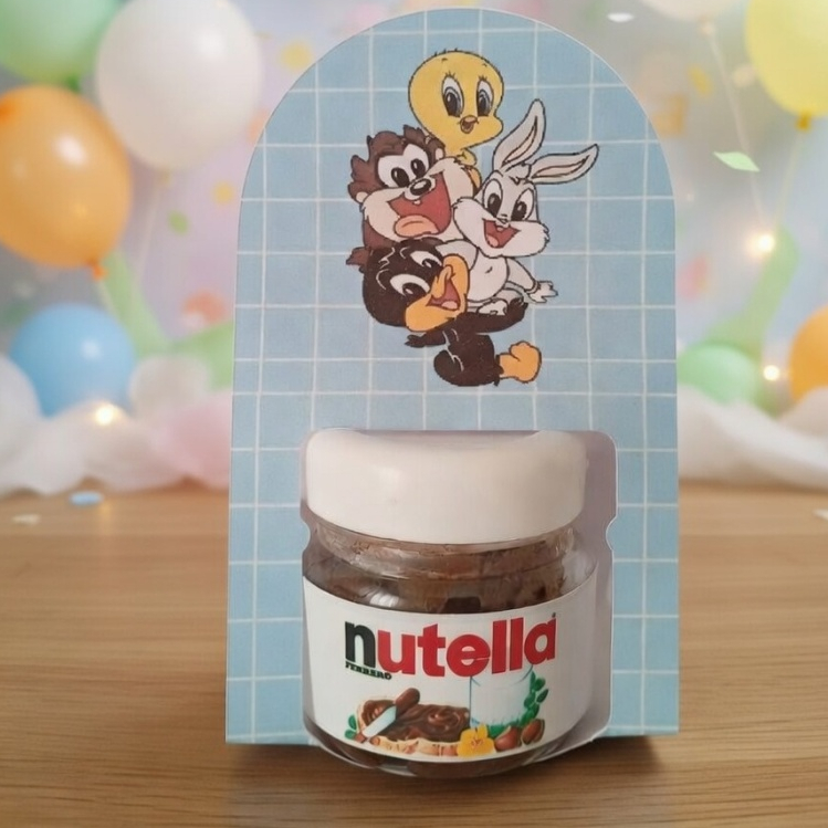 Detalhes do Porta Potinho Personalizado para Lembrancinha Mini Nutella BABY LOONEY TUNES Mimos para Festa Infantil