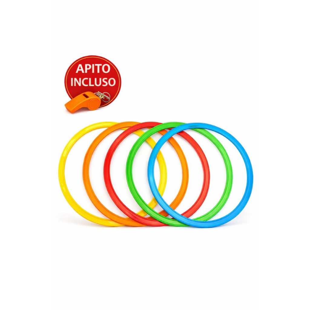 kit COM 5 AROS DE AGILIDADE 45 CENTÍMETROS TREINO FUNCIONAL FUTEBOL AGILIDADE