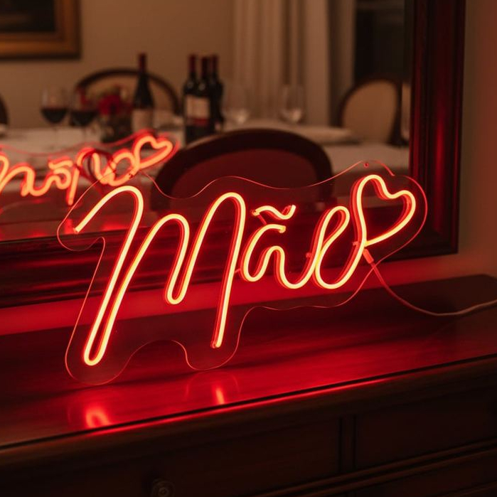 Luminária Mãe em LED Neon 50cm Decoração Dia das Mães