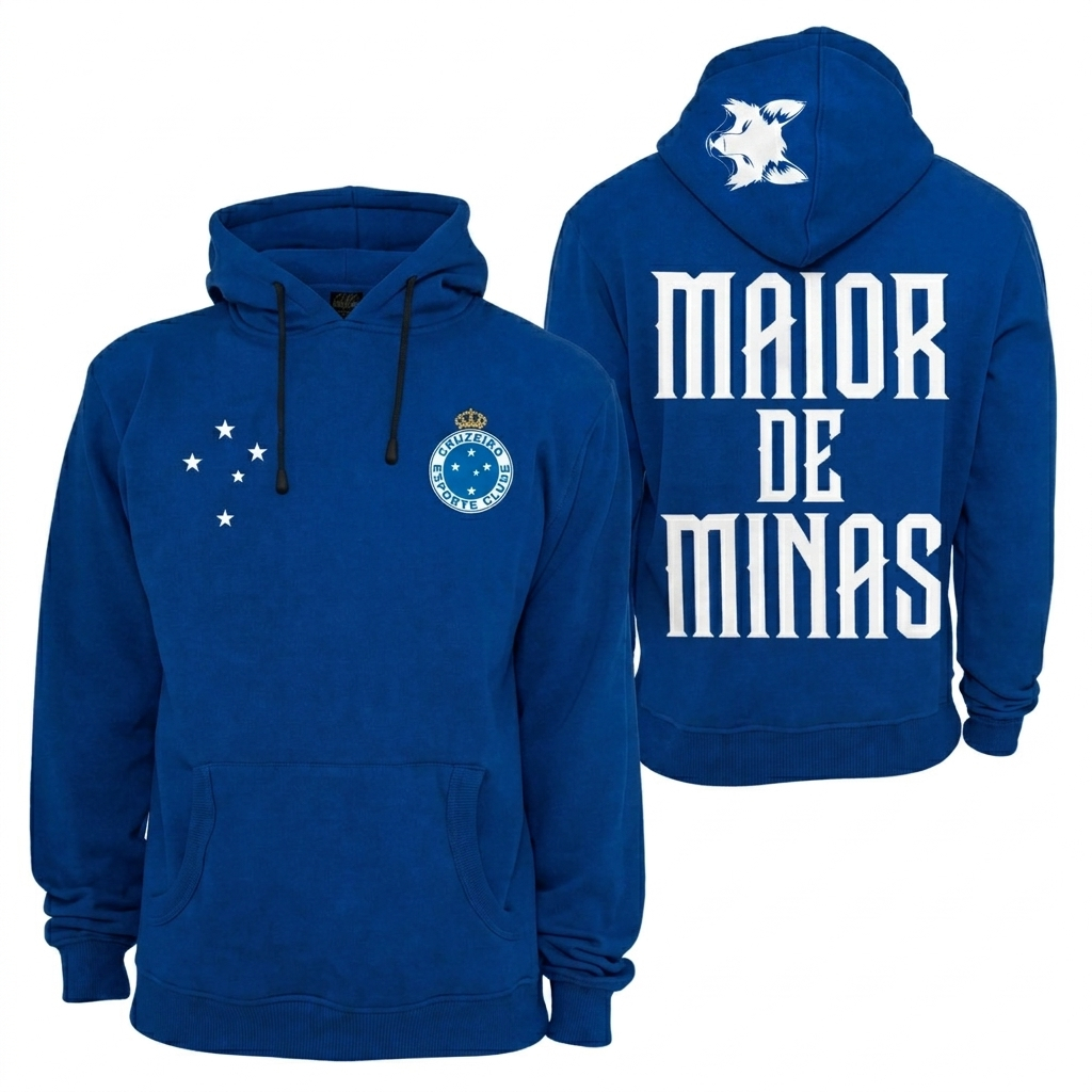 Moletom do Cruzeiro Confortável Blusa de Frio Time Mineiro Raposa Esportivo Casaco Masculino Premium Futebol Torcedor