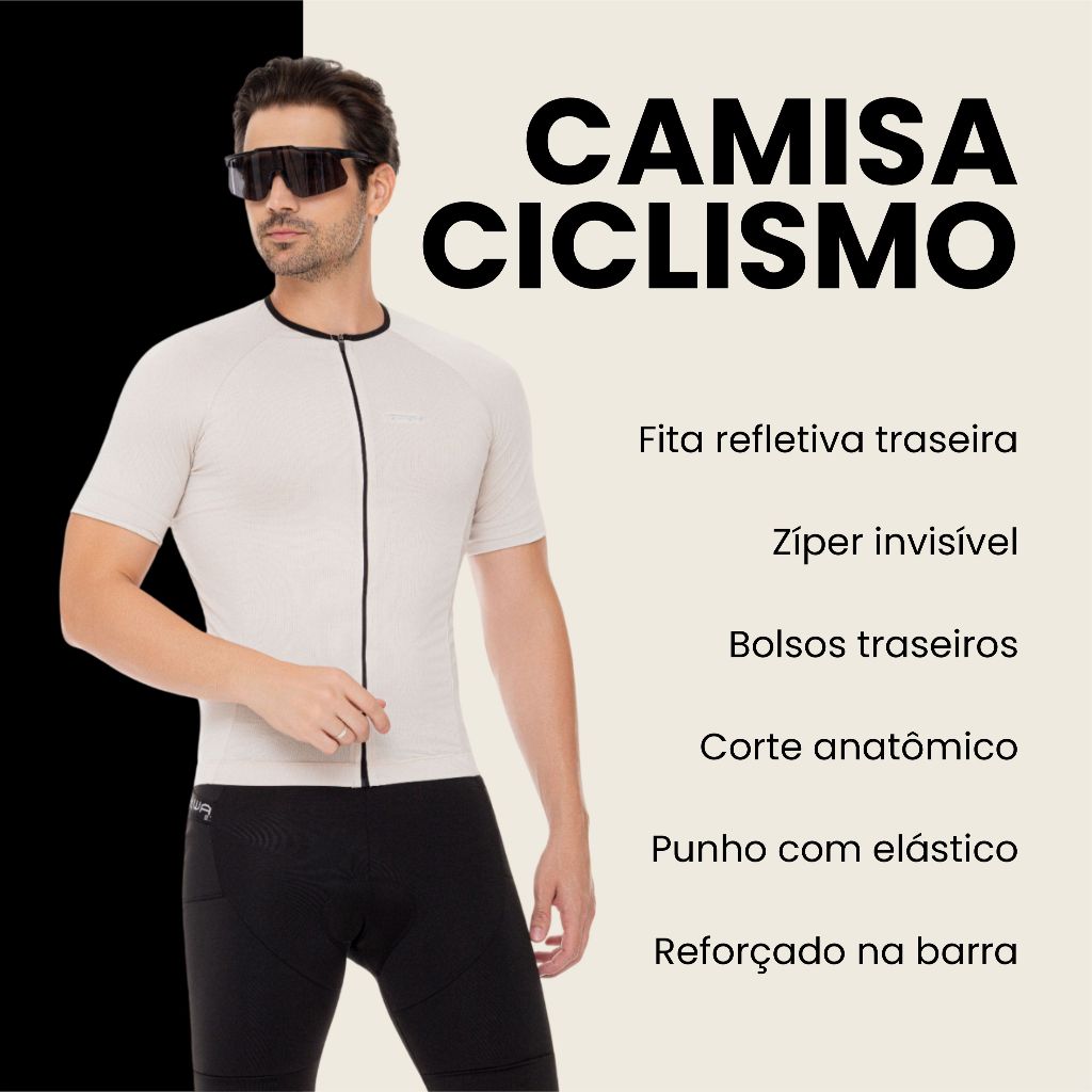 Conjunto Masculino Ciclismo Premium Camiseta Zíper Total Bermuda Forro Gel Mtb Speed · foto 2