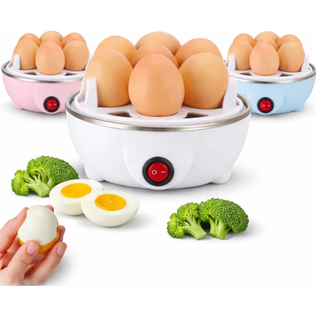 Cozedor de Ovos 110v/220v Elétrico Portátil Cozinha à Vapor Cozimento Rápido Envio Imediato Branco Azul Rosa