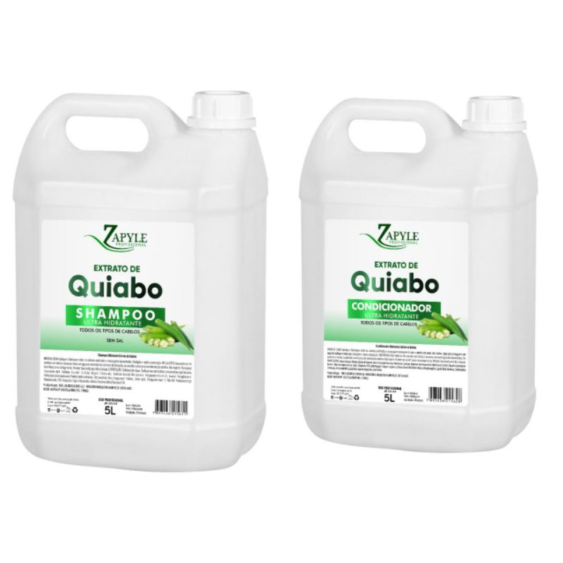 2 Shampoo Lavatorio Salão Quiabo E Babosa 5 Litro Zapyle