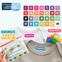Etiqueta Termocolante para Roupas COLOR, Uniformes Escolares, Meias, Mochilas Kit a partir 36pçs