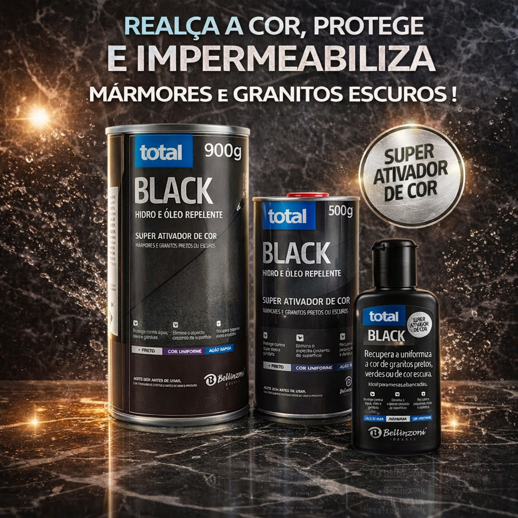 Total Black Revitalizador de Mármores Granitos Ativador De Cor Nero Marquina