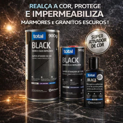 Total Black Revitalizador de Mármores Granitos Ativador De Cor Nero Marquina