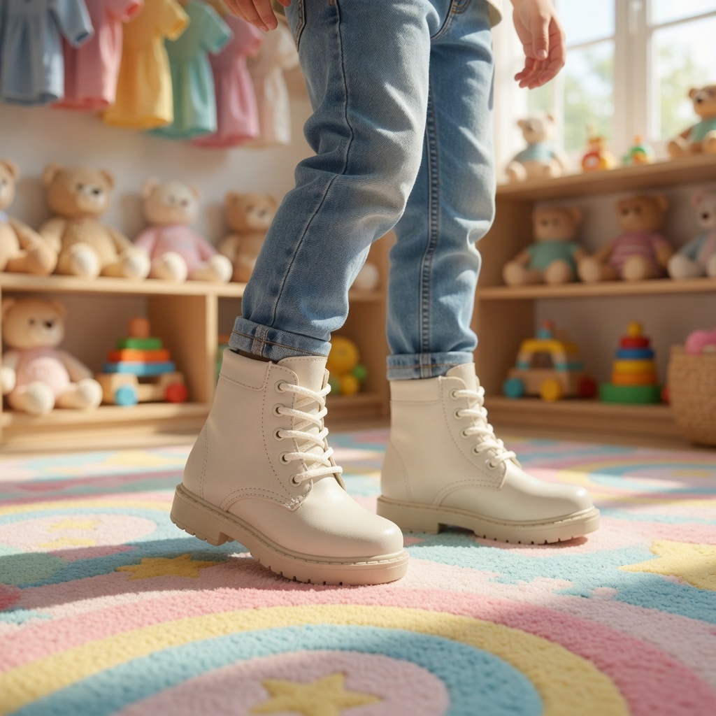 Bota Feminina Infantil Coturno Leve Confortável Macio Tratorada Tendencia Moda Blogueira Inverno