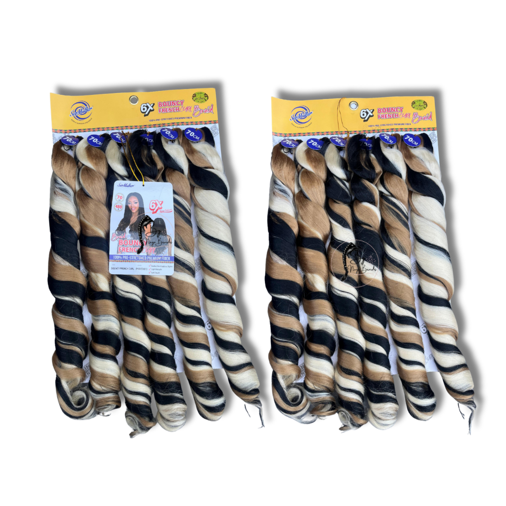 Jumbo Ondulado French Curl  Bouncy Ser Mulher P/ Trança Boho Curl Braids 480g 6x