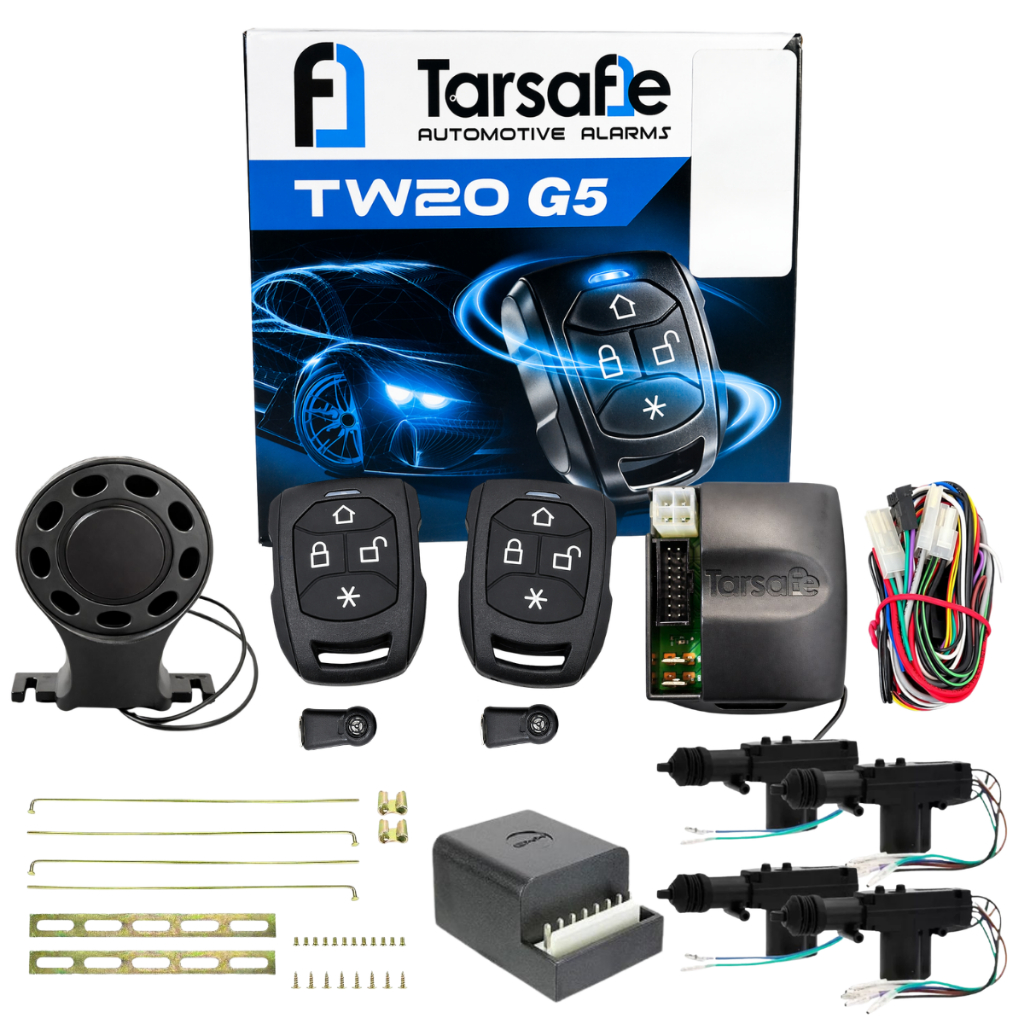 Alarme Tarsafe Tw20 G5 2 Controles + Trava Eletrica 4 Portas