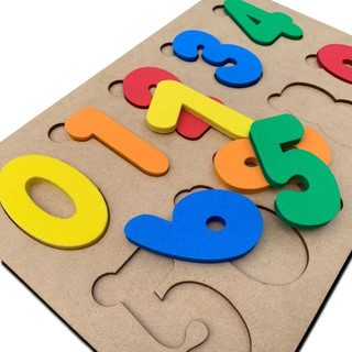 Tabuleiro Numerais Sensorial Colorido Infantil Brinquedo Educativo Madeira Aprendizagem Escolar