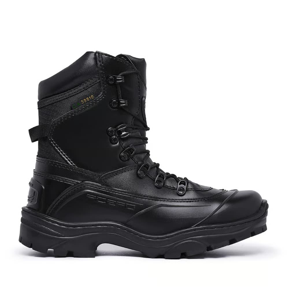 Bota Tática Acero Original Tiger Pró Preto Brilhante Couro Para Polícia Militar Segurança Operacional Vigilante EPI C.A