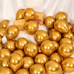 Balões São Roque Bexigas Metallic Dourado Metalizado C/25 Unidades