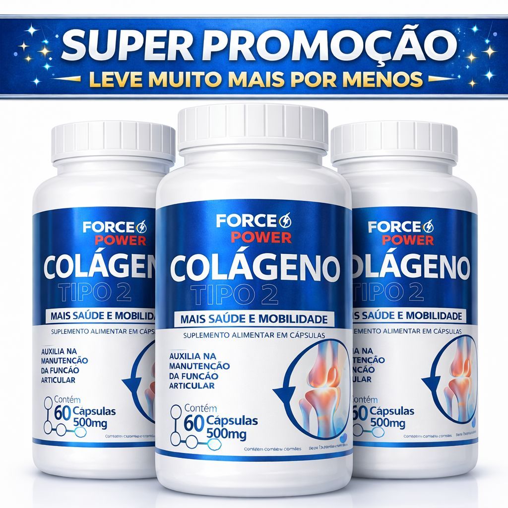 03 Colágeno Tipo 2 Não Desnaturado 40 mg Total 160 Cápsulas - ( KIT PARA 03 MESES USO )