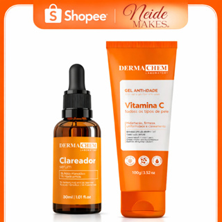 Kit SÉRUM CLAREADOR 30ML E GEL VITAMINA C - ANTI - IDADE 100G- Dermachem - Original em Oferta na Shopee