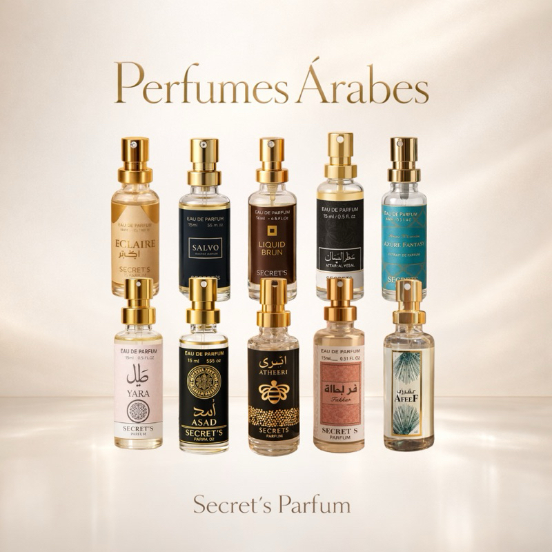 Perfumes Árabes Secret’s Parfum 15ml - Essência importada Premium, Marcante, Luxo, Longa Duração