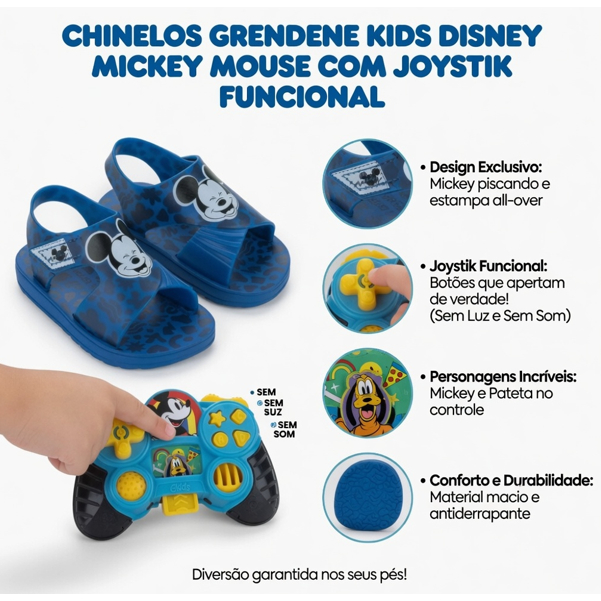 Sandália Infantil Baby Unisex Grendene Kids Mickey Minnie Mouse Lilo & Stitch Disney