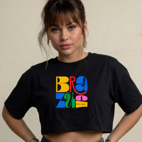 Camiseta Feminina Cropped Oversized Tshirt 100% Algodão Blusa Soltinha Confortável Estilo Urbano Qualidade Premium Gring