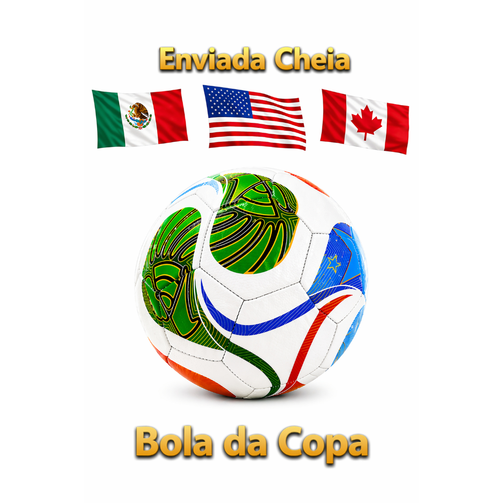 Bola de Futebol Copa do Mundo Enviada Cheia Couro Sintético Modelo Trionda Tamanho nº5