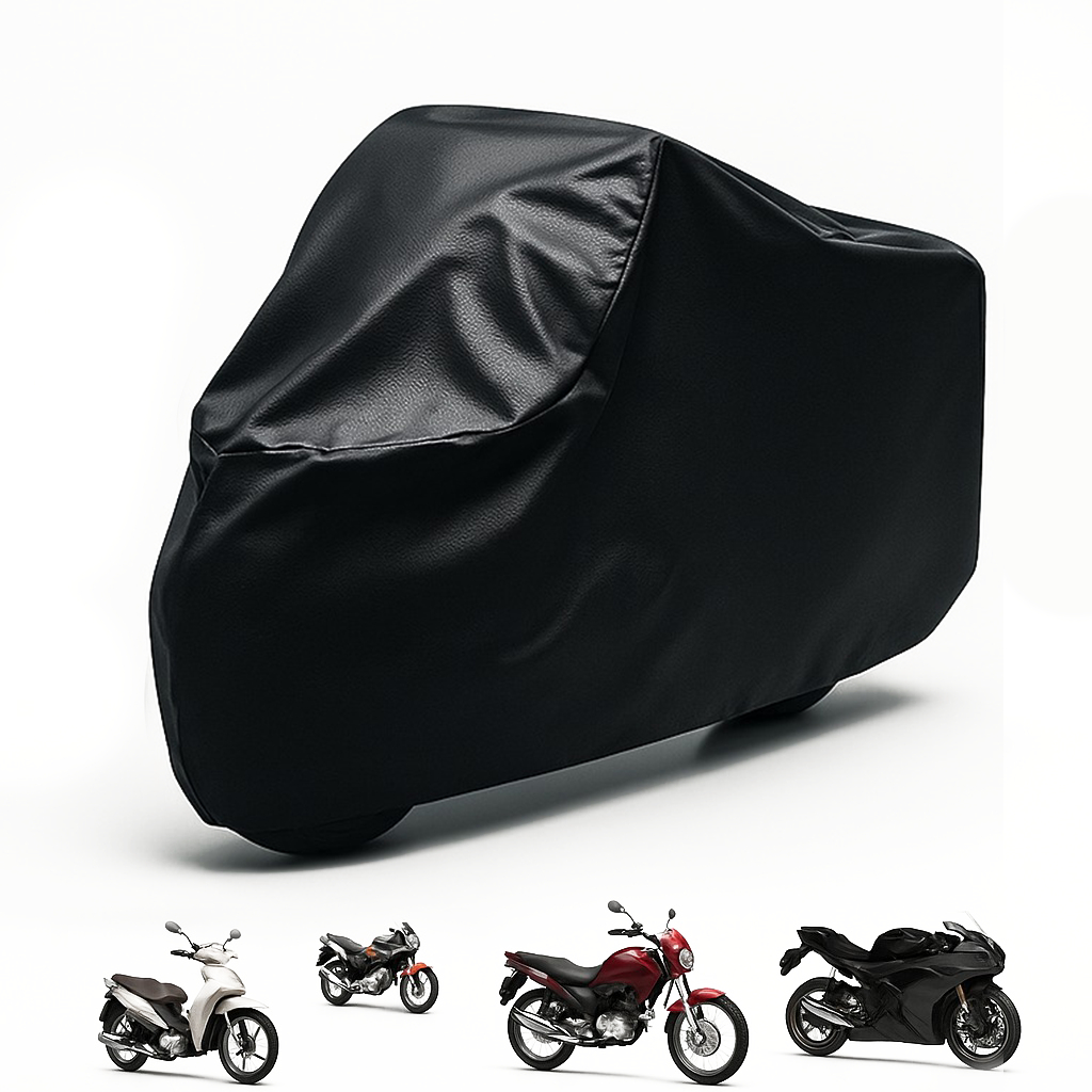 Capa Para Cobrir Moto Protetora Couro Impermeável Sol Chuva Uv Forro