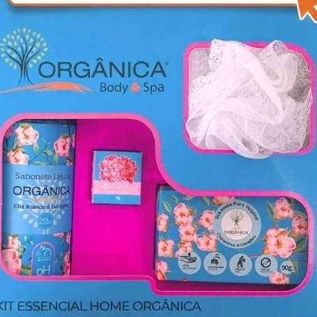 KIT HOME ESSENCIAL SABONETE LIQUIDO  250ML + MINI PRIMER + ESPONJA NILYON + SABONETE EM BARRA ORGÂNICO- ENVIO IMEDIATO