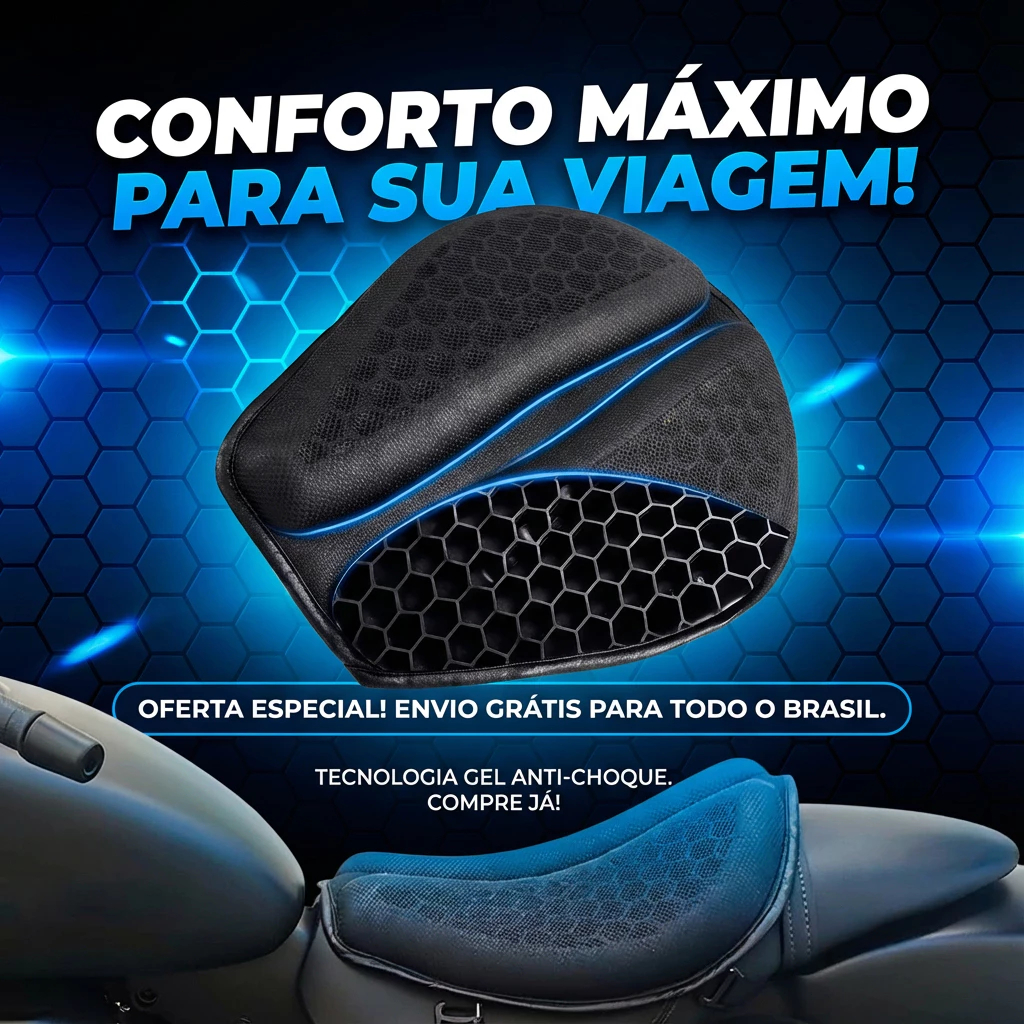 Almofada De Assento De Gel Para Motocicleta-Alívio De Pressão Em Favo De Mel 3D Com Base Antiderrapante