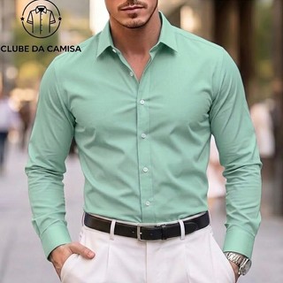 Camisa social de 100%microfibra, sem amassados, ideal para o dia a dia, estilo cavalheire…