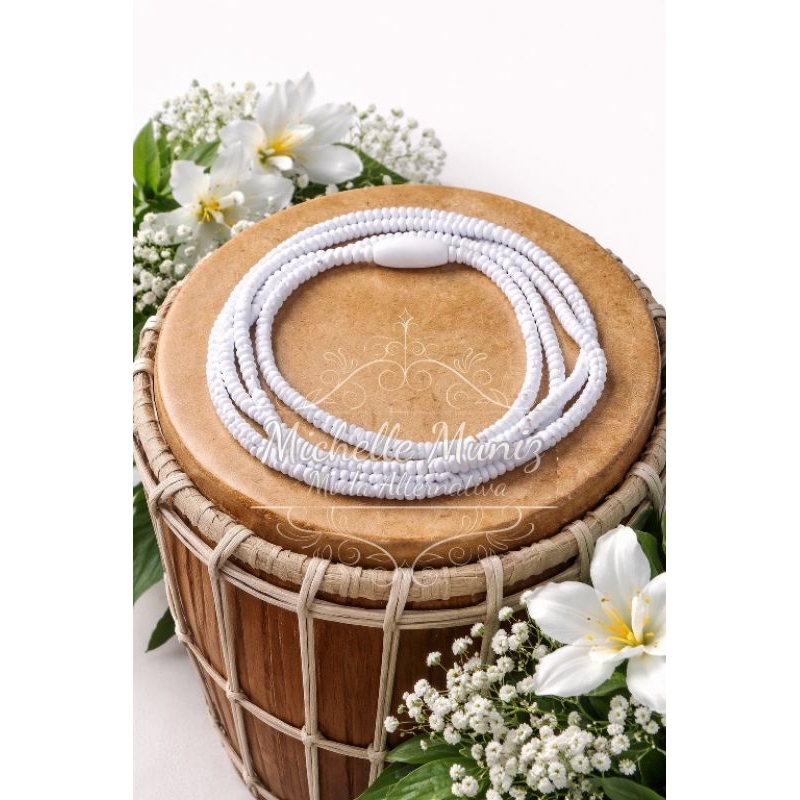 Guia de proteção, Fio de contas, Brajá, Colar de santo ou Cordão de santo simples de Oxalá Umbanda Candomblê com Firma