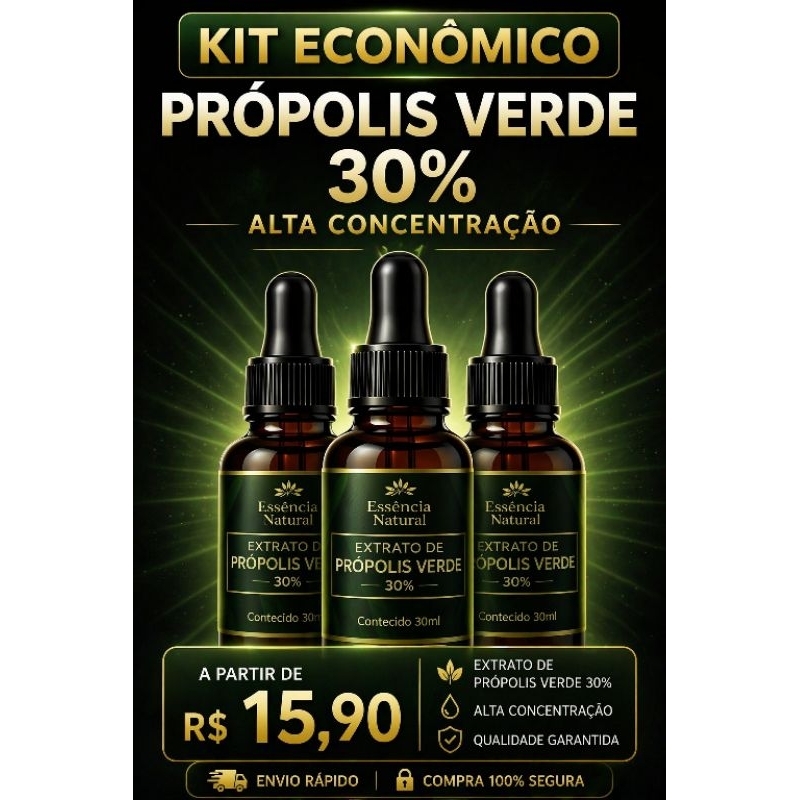 extrato de própolis verde, kit com 6,4,3,2,1 unidades