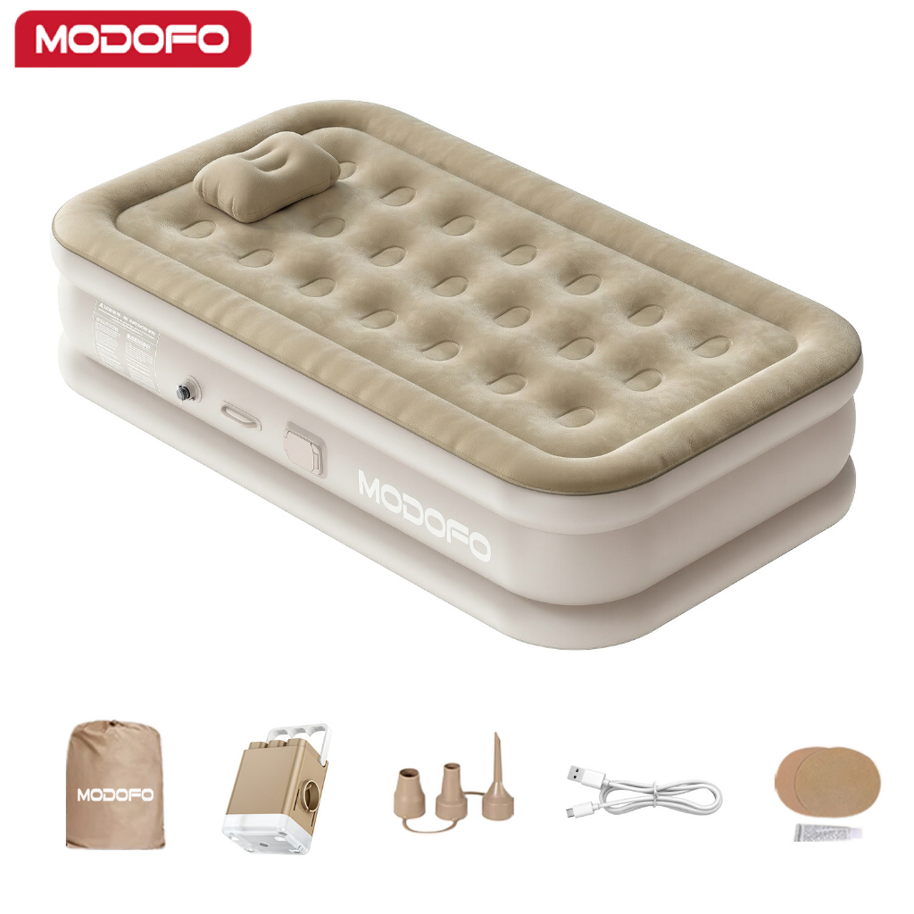 MODOFO Colchão Inflável Automático Solteiro Colchão Casal inflável Com Bomba Embutida Camping Equipment