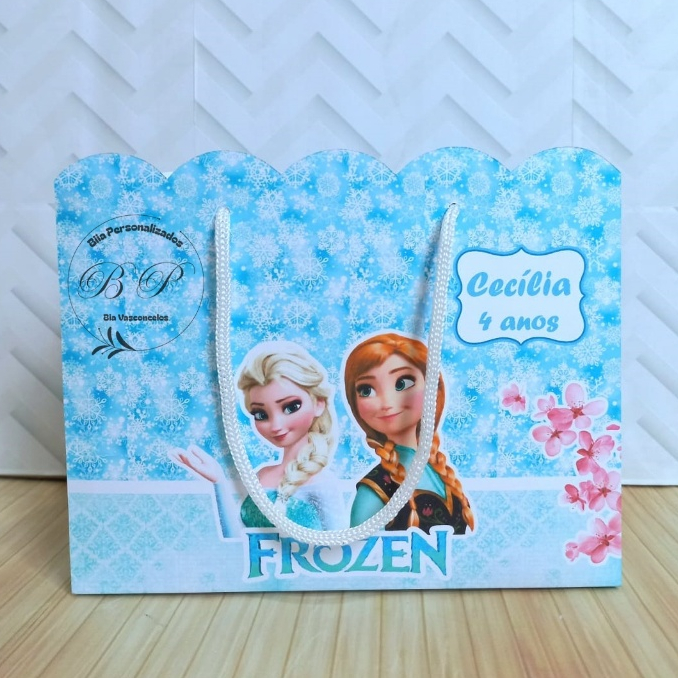 Sacolinha Personalizada M  Frozen / Bolsinha / Lembrancinha / Aniversário
