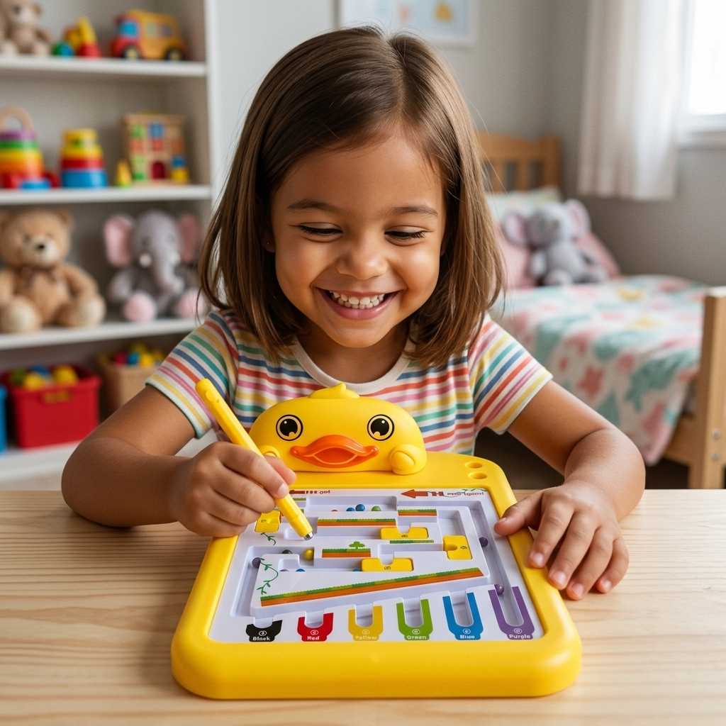 Labirinto Magnético Infantil Pato Brinquedo Educativo Coordenação Motora 3 a 8 Anos
